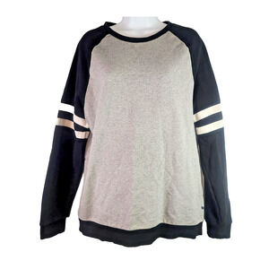 Bonobo Sweatshirt Heather Black 100% Cotton Crewneck Pullover Womens XL